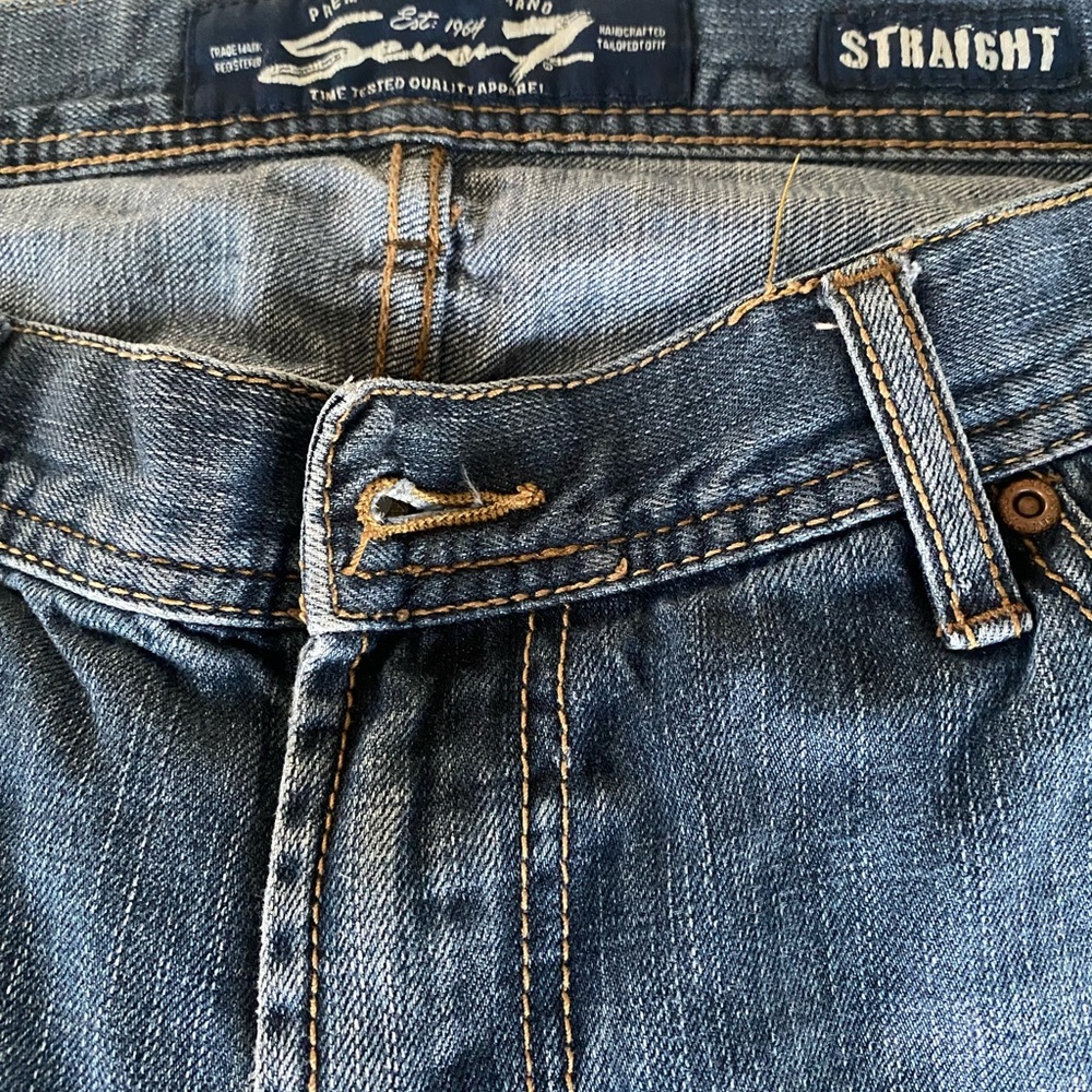 Seven 7 Men's ULTIMATE CLASSIC STRAIGHT FIT 5 pocket jeans blue 36X30 - Picture 6 of 10